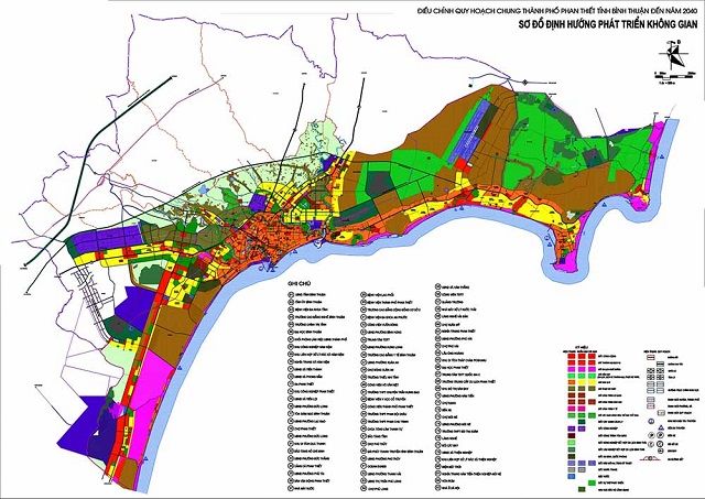 Bản đồ quy hoạch thành phố Phan Thiết về định hướng không gian