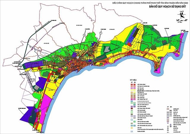 Bản đồ quy hoạch thành phố Phan Thiết về sử dụng đất