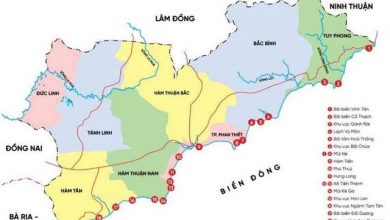 Bản đồ ranh giới của tỉnh Bình Thuận